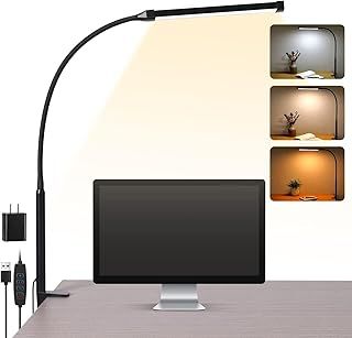Voncerus LED Desk Lamp with Clamp and Flexible Gooseneck